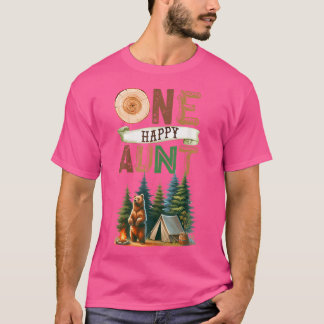 One Happy Aunt Camper First Birthday Camping Bear T-Shirt