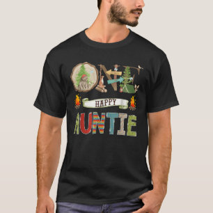 One Happy Auntie Camper 1St Birthday Camping Bear  T-Shirt