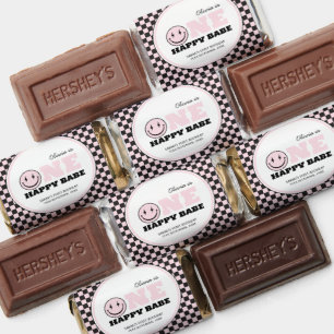 One Happy Babe Girls Pink 1st Birthday Hershey's Miniatures