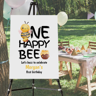 One Happy Bee Honey Yellow  Bee Girls 1st Birthday Foam Board