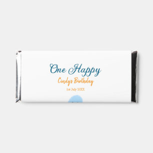 One happy blue octopus under the sea birthday hershey bar favors