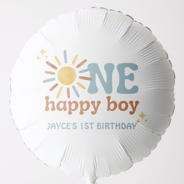 One Happy Boy, 1st Trip Around The Sun Balloon (Front)