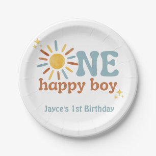 One Happy Boy, 1st Trip Around The Sun Paper Plates