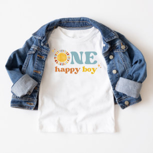 One Happy Boy Boho Sun 1st Birthday Baby T-Shirt