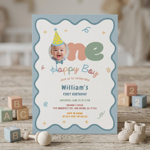 One Happy Boy First Birthday Invitation