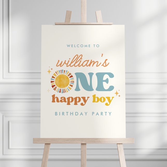 One Happy Boy Sun 1st Birthday Welcome Sign (Creator Uploaded)