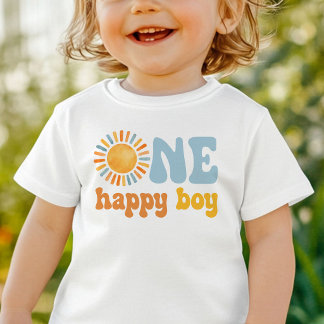 One Happy Boy Sunshine 1st Birthday Baby T-Shirt