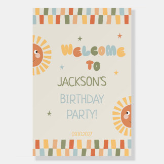 One Happy Boy Sunshine Birthday Welcome Sign