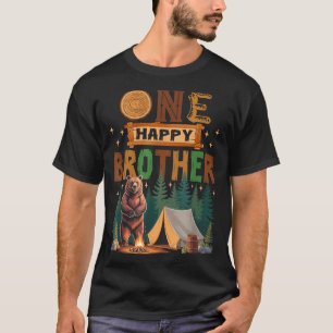 One Happy Brother Camper 1st Birthday Camng Bear  T-Shirt