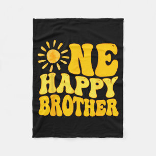 One Happy Brother Of The Birthday First Trip Aroun Fleece Blanket
