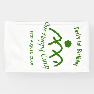 One happy camp green mountain sun 1st birthday banner