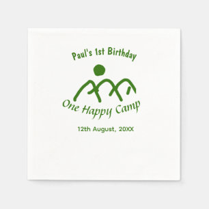 One happy camp green mountain sun 1st birthday napkins