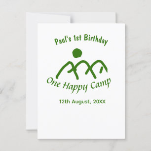 One happy camp green mountain sun 1st birthday postcard