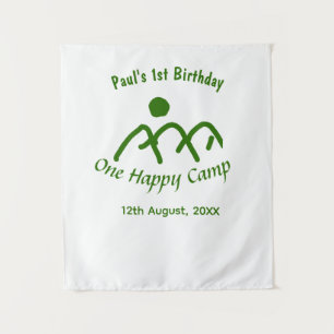 One happy camp green mountain sun 1st birthday tapestry