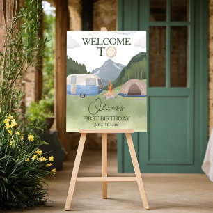 One Happy Camper 16x20 Birthday Welcome Sign