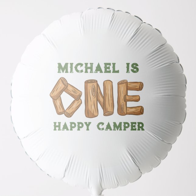 One Happy Camper 1st Birthday  Balloon (Front)