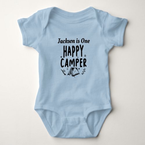 One Happy Camper 1st Birthday Camping Baby Bodysuit