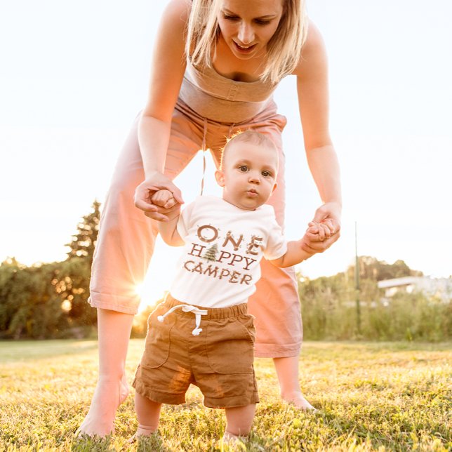 One Happy Camper 1st Birthday Party Baby Bodysuit (One Happy Camper Baby Bodysuit)