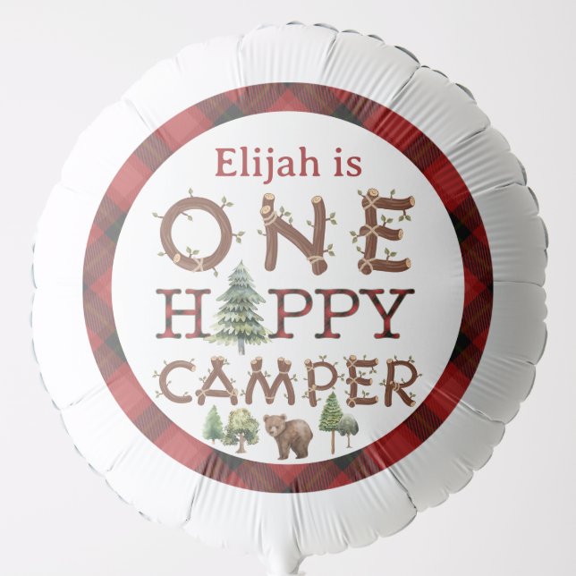 One Happy Camper 1st Birthday Party Balloon (Front)