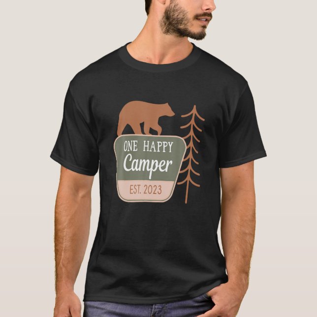 One Happy Camper 1st Birthday Party Camping Outfit T-Shirt (Front)