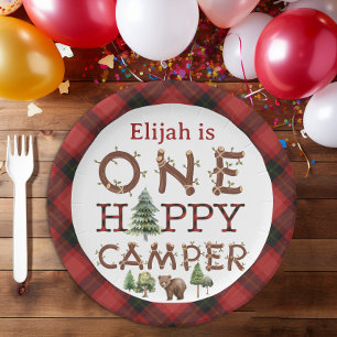 One Happy Camper 1st Birthday Party Paper Plates
