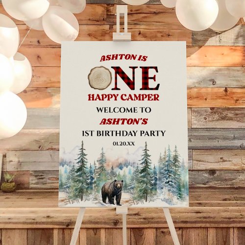 ONE Happy Camper 1st Birthday Party Welcome Sign