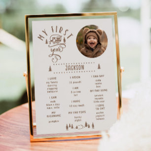 One happy camper 1st Birthday Photo Milestone Poster