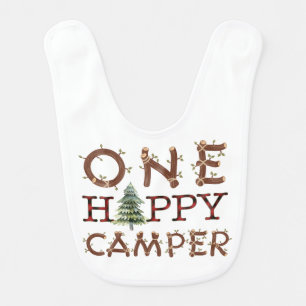 One Happy Camper 1st Birthday Rustic Outdoor Baby Bib