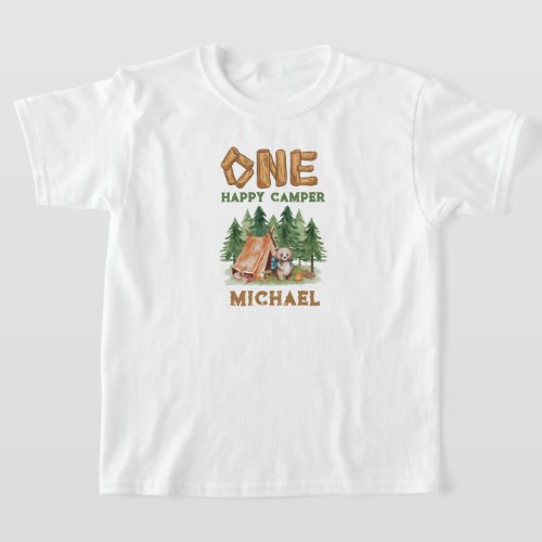 One Happy Camper 1st Birthday T_Shirt