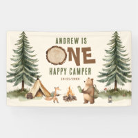 One Happy Camper 1st Birthday Vinyl Banner