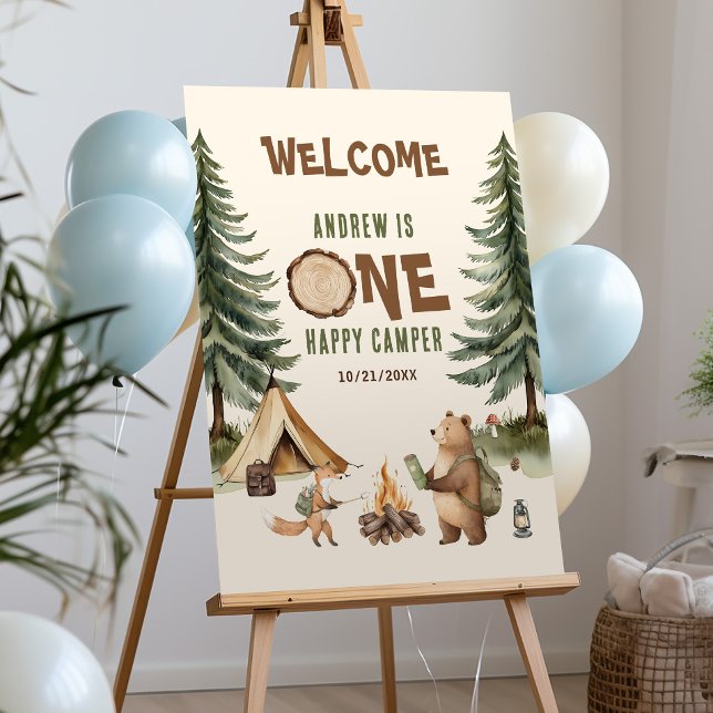 One Happy Camper 1st Birthday Welcome Sign (Creator Uploaded)