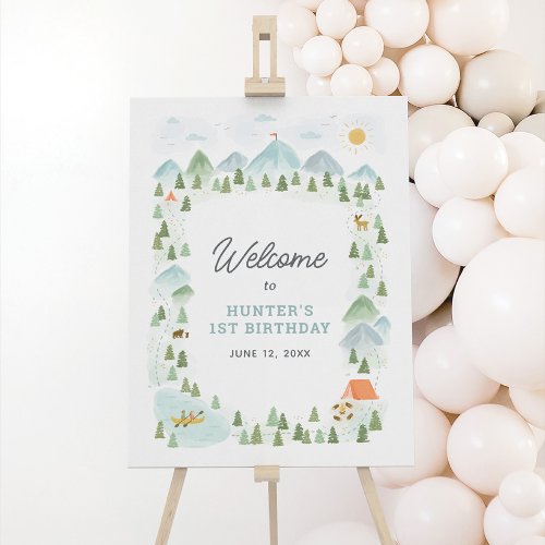 One Happy Camper 1st Birthday Welcome Sign