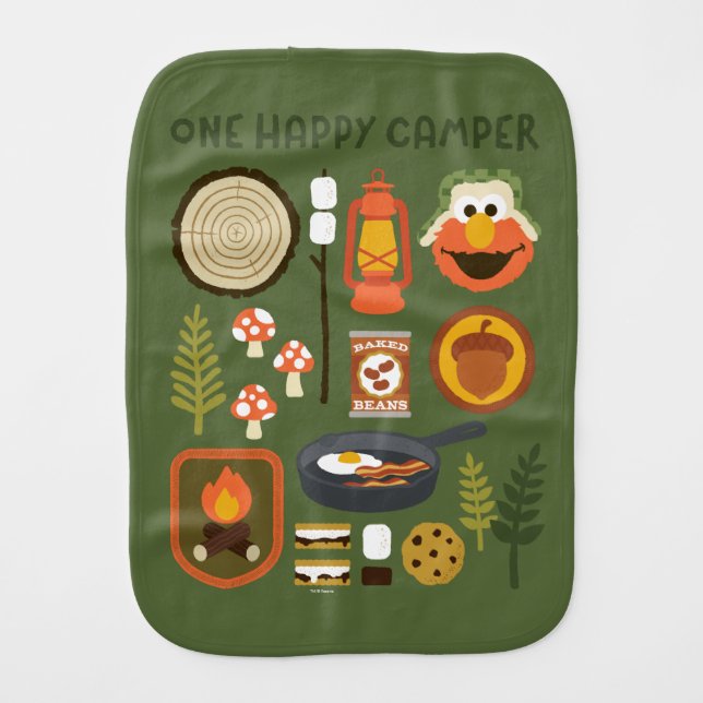 One Happy Camper Baby Burp Cloth (Front)