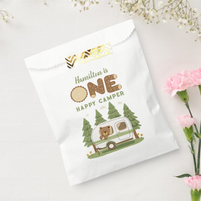 One Happy Camper Bear Birthday Favor Bags (Sealed)