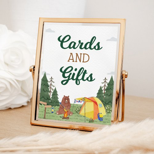 One Happy Camper Birthday Camping Cards and Gifts Poster