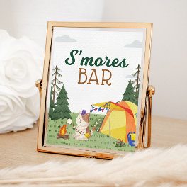 One Happy Camper Birthday Camping S'mores Bar Poster
