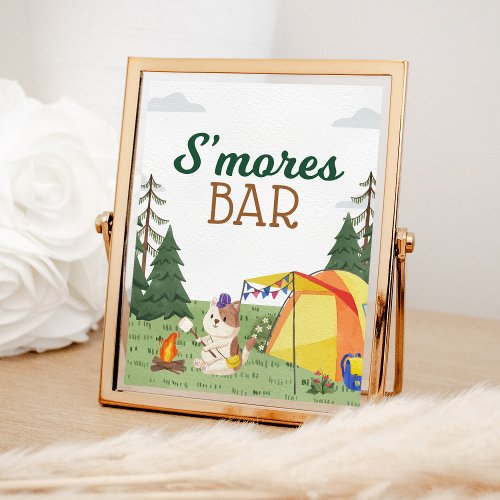 One Happy Camper Birthday Camping Smores Bar Poster