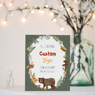 One Happy Camper Birthday Custom Sign