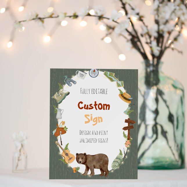 One Happy Camper Birthday Custom Sign (In Situ (Wedding))