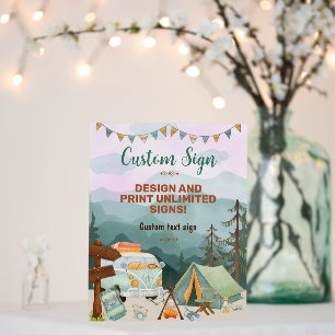 One Happy Camper Birthday Custom Sign