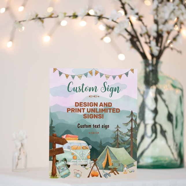 One Happy Camper Birthday Custom Sign (In Situ (Wedding))