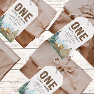 One Happy Camper Birthday Favor Gift Tags