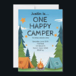 One Happy Camper birthday invitation<br><div class="desc">One Happy Camper,  first birthday invitation</div>