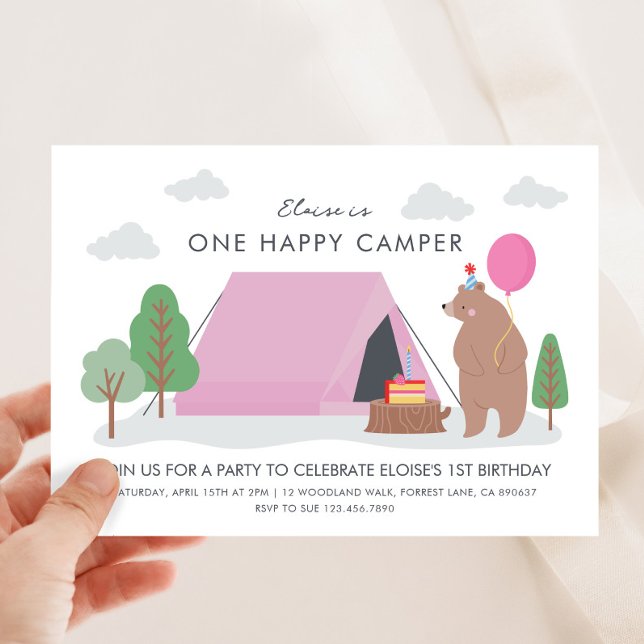 One happy camper Birthday Invitation (Creator Uploaded)