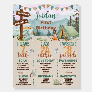 One Happy Camper Birthday Milestone Sign