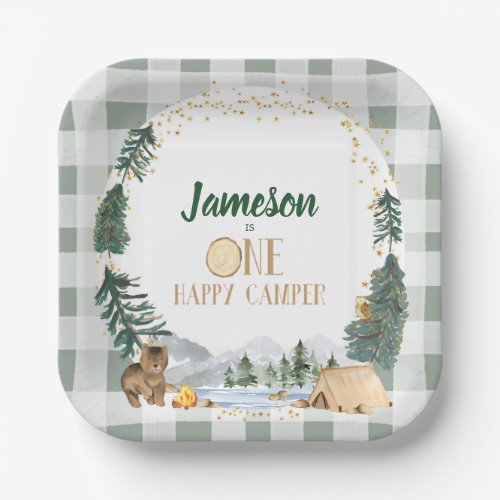 One Happy Camper Birthday Party Plates