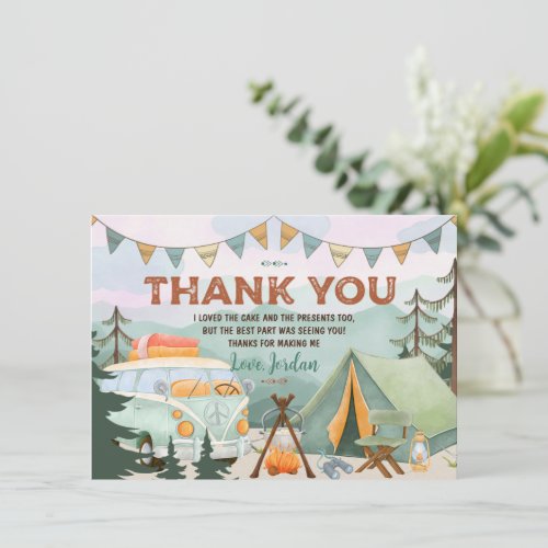 One Happy Camper Birthday Thank You Card
