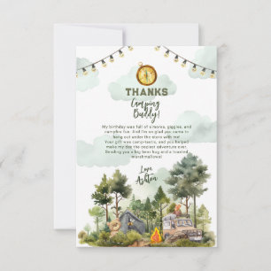 One Happy Camper Birthday  Thank You Card