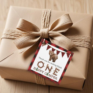 One Happy Camper Birthday Thank You Favor Tags