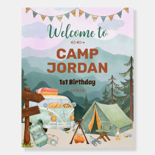 One Happy Camper Birthday Welcome Sign